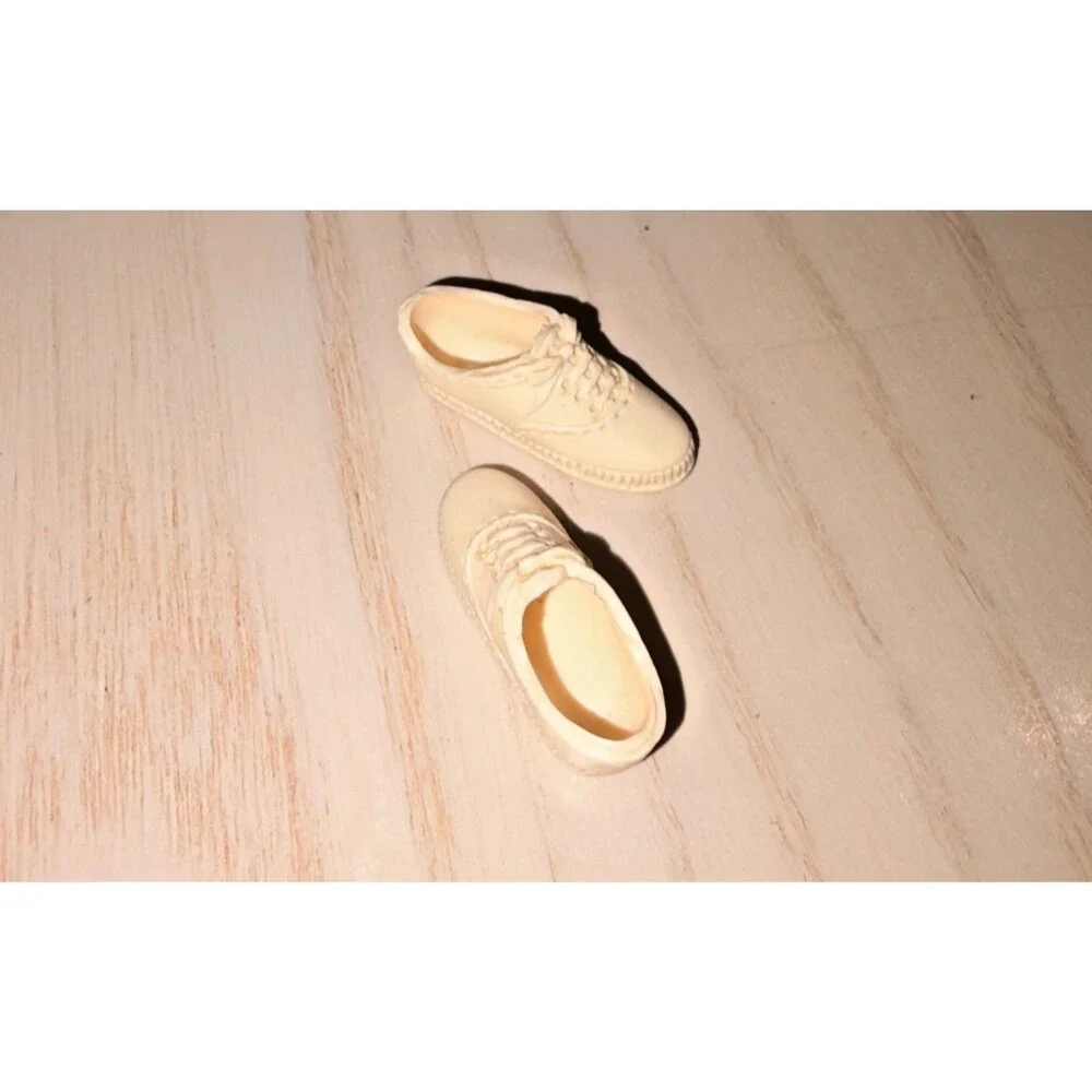 Vintage Barbie Francie Doll Shoes White Oxford Lace Up Tennis Japan 1960s